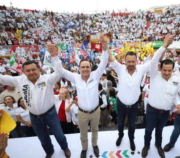 Los cuatro candidatos a la gubernatura de Coahuila acudieron a mítines para perfilar sus últimos días de campaña rumbo al 4 de junio