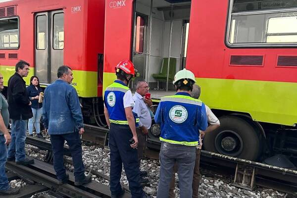 Un tren de la Línea 9 del Metro CDMX golpeó el cambio de vía en la terminal Pantitlán, lo que ocasionó la suspensión del servicio